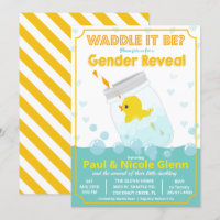 Rubber Duck Geslacht onthullen Party uitnodiging
