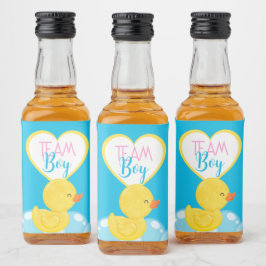 Rubber Duck Geslacht onthullen Team Boy Favor Likeurfles Etiket