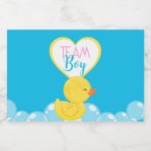 Rubber Duck Geslacht onthullen Team Boy Favor Likeurfles Etiket (Enkel label)