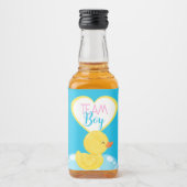 Rubber Duck Geslacht onthullen Team Boy Favor Likeurfles Etiket (Voorkant)