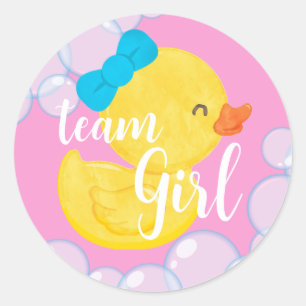 Rubber Duck Geslacht Onthullen Team Meisje Ronde S Sticker