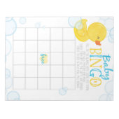 Rubber Duck Gift Bingo Baby shower Game Pack Notitieblok (Voorkant)