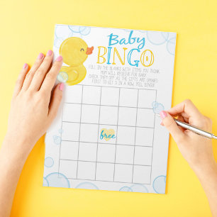 Rubber Duck Gift Bingo Baby shower Game Pack Notitieblok