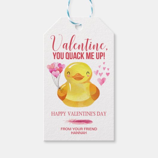 Rubber Duck Gift Labels, Classroom Valentijns Labe Cadeaulabel (Voorkant)