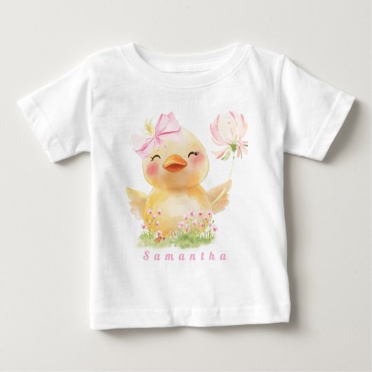 RUBBER DUCK Girl First Birthday T-Shirt Baby (Voorkant)