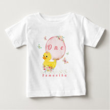 RUBBER DUCK Girl First Birthday T-Shirt Baby