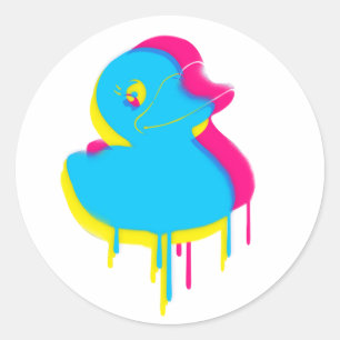 Rubber Duck Graffiti Pop Art Rubber Ducky Ronde Sticker