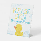 Rubber Duck Guestbook Birthday of Baby shower Reclamebord Met Voetstuk (Voorkant)