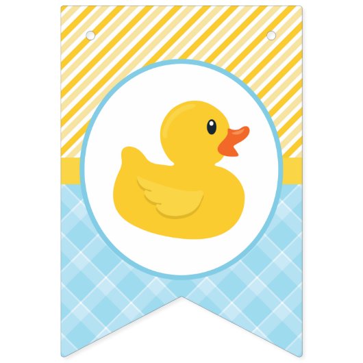 Rubber Duck Happy Birthday Bunting – Blauw & Geel Vlaggetjes (Eerste vlag)