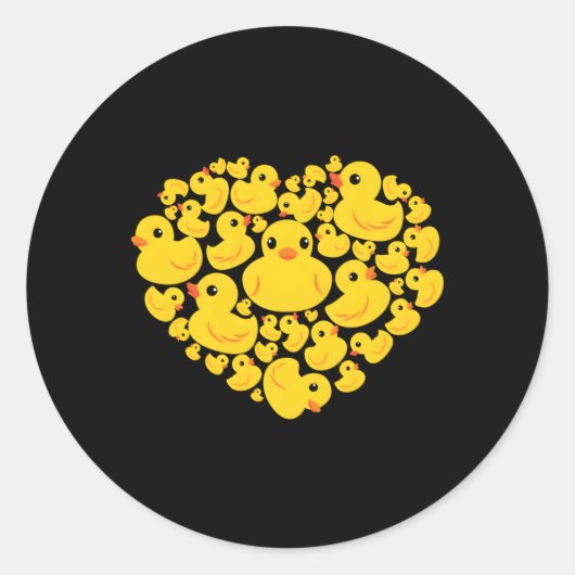 Rubber Duck Hij Quack Ducky's Day Ronde Sticker (Voorkant)