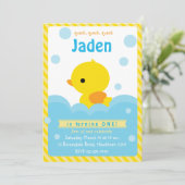 Rubber Duck Invitation / Duck Invitation Kaart (Staand voorkant)