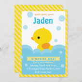 Rubber Duck Invitation / Duck Invitation Kaart (Voorkant / Achterkant)