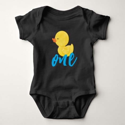 Rubber Duck Je bent de One First Birthday Bodysuit (Voorkant)
