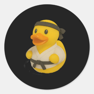 Rubber Duck Karate Ducky Duckie Mannen Vrouwen Kin Ronde Sticker