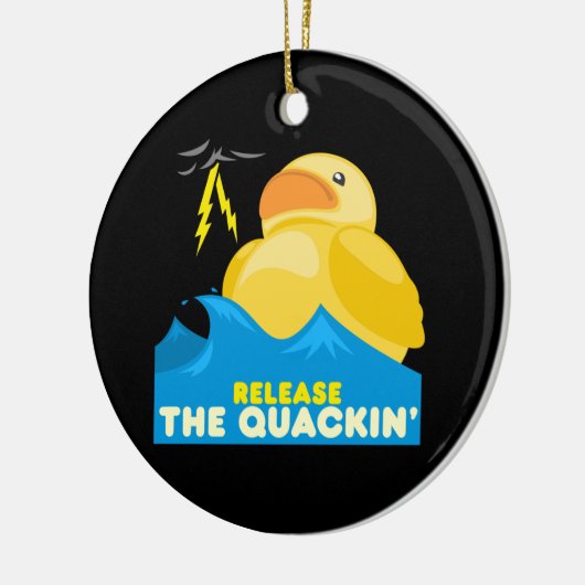 Rubber Duck Keramisch Ornament (Links)
