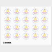 Rubber Duck Meisje Verjaardag Baby shower Ronde Sticker (Vel)