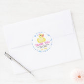 Rubber Duck Meisje Verjaardag Baby shower Ronde Sticker (Envelop)