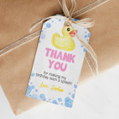 Rubber Duck Meisje Verjaardag Dank u Label Cadeaulabel