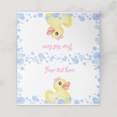 Rubber Duck Meisje Verjaardag Plaats Kaart Plaatskaartje (Buitenkant ongevouwen)