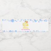 Rubber Duck Meisje Verjaardag Water Fles Label Waterfles Etiket (Enkel label)