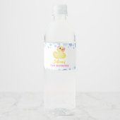 Rubber Duck Meisje Verjaardag Water Fles Label Waterfles Etiket (Voorkant)