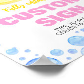 Rubber Duck Meisje Verjaardagsfeesttafel Teken Poster (Hoek)