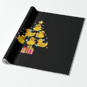 Rubber Duck met kerstboom Duckie Quack Kerstmis Cadeaupapier (Uitgerold)