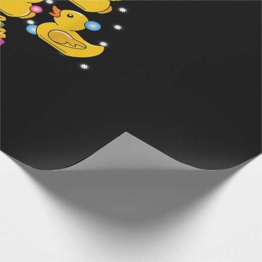 Rubber Duck met kerstboom Duckie Quack Kerstmis Cadeaupapier (Hoek)