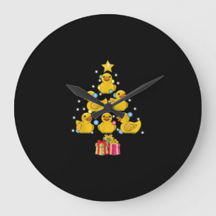 Rubber Duck met kerstboom Duckie Quack Kerstmis Grote Klok