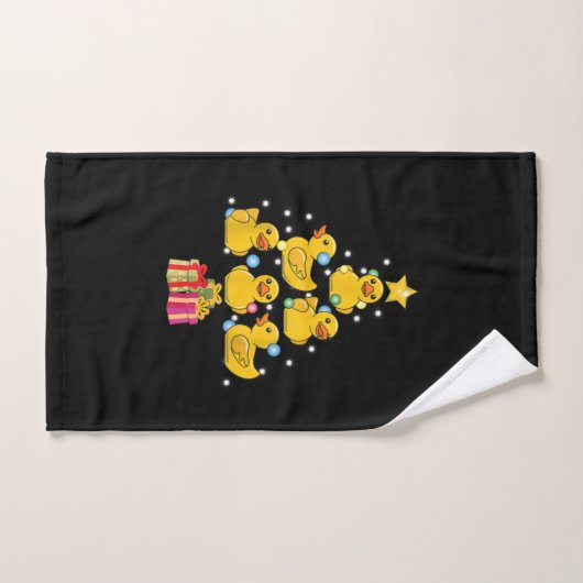 Rubber Duck met kerstboom Duckie Quack Kerstmis Handdoek (Handdoek)