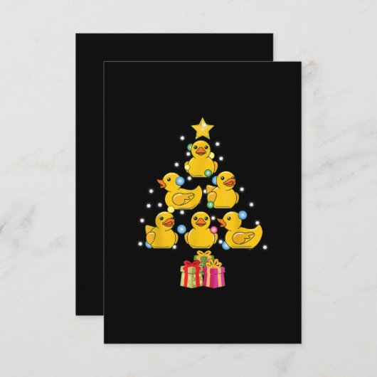 Rubber Duck met kerstboom Duckie Quack Kerstmis Informatiekaartje (Voorkant / Achterkant)