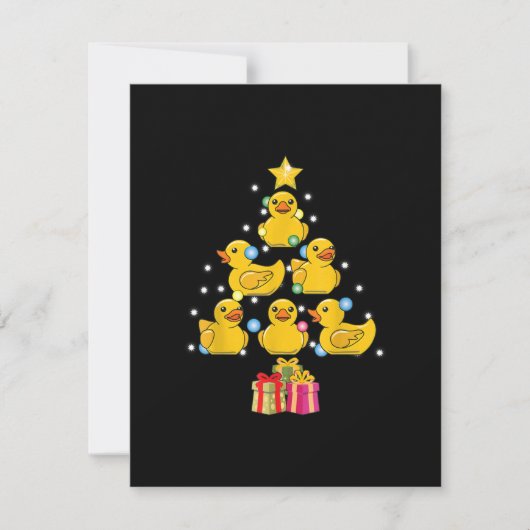 Rubber Duck met kerstboom Duckie Quack Kerstmis Kaart (Voorkant)