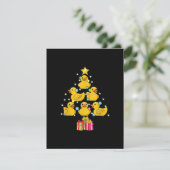 Rubber Duck met kerstboom Duckie Quack Kerstmis Kaart (Staand voorkant)