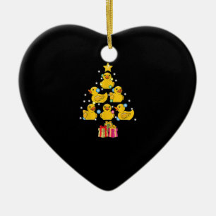 Rubber Duck met kerstboom Duckie Quack Kerstmis Keramisch Ornament