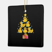 Rubber Duck met kerstboom Duckie Quack Kerstmis Keramisch Ornament (Links)