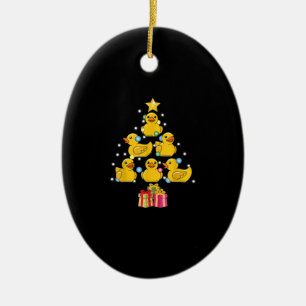 Rubber Duck met kerstboom Duckie Quack Kerstmis Keramisch Ornament