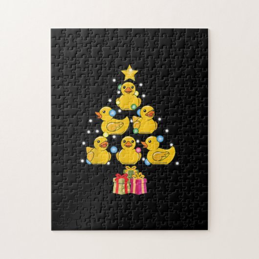 Rubber Duck met kerstboom Duckie Quack Kerstmis Legpuzzel (Verticaal)