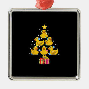 Rubber Duck met kerstboom Duckie Quack Kerstmis Metalen Ornament