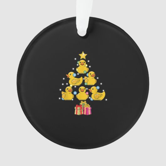 Rubber Duck met kerstboom Duckie Quack Kerstmis Ornament (voorkant)