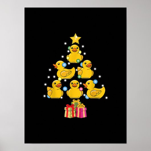 Rubber Duck met kerstboom Duckie Quack Kerstmis Poster (Voorkant)