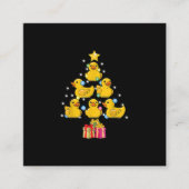 Rubber Duck met kerstboom Duckie Quack Kerstmis Vierkante Visitekaartje (Voorkant)