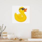 Rubber Duck met Sun Glasses Rubber Duck Yellow Du Poster (Keuken)