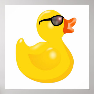 Rubber Duck met Sun Glasses Rubber Duck Yellow Du Poster