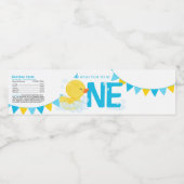 Rubber Duck ONE 1e Verjaardag Voeding Feiten Terug Waterfles Etiket (Enkel label)