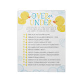 Rubber Duck Over of Onder Baby shower Game Pack Notitieblok (Linkerzijde)
