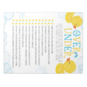 Rubber Duck Over of Onder Baby shower Game Pack Notitieblok (Voorkant)