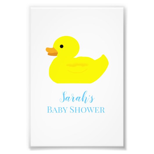 Rubber Duck Party Baby shower BABY Foto Afdruk (Voorkant)