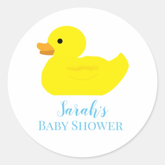 Rubber Duck Party Baby shower BABY Ronde Sticker (Voorkant)