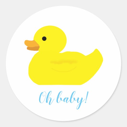 Rubber Duck Party Baby shower BABY Ronde Sticker (Voorkant)