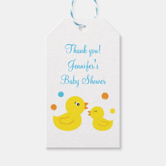 Rubber Duck Party Favor Labels Cadeaulabel (Voorkant)